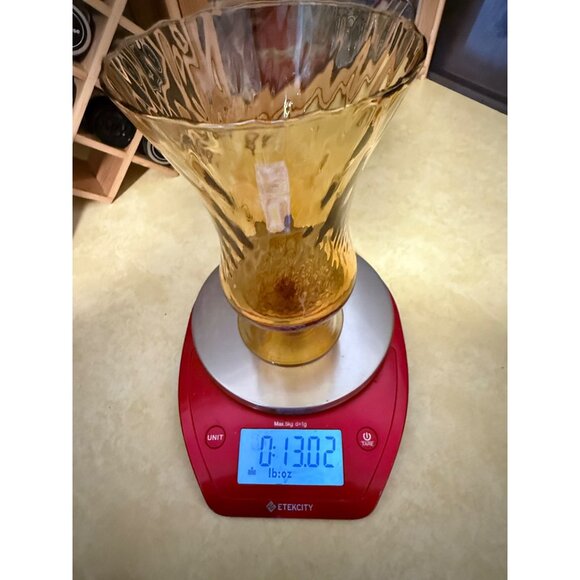 Vintage Empoli Diamond Optic Footed Pedestal Vase Retro Italian Blown Glass - Picture 7 of 10